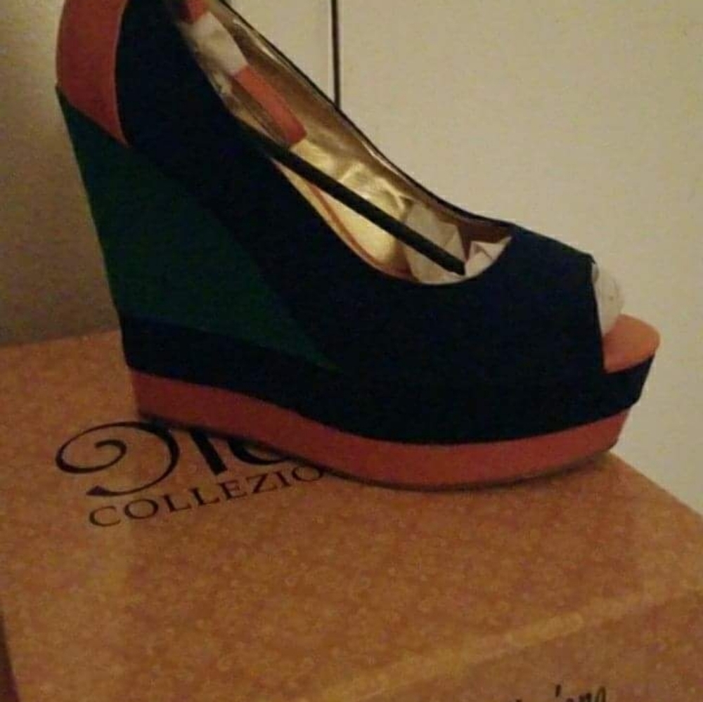 Wedge high heels